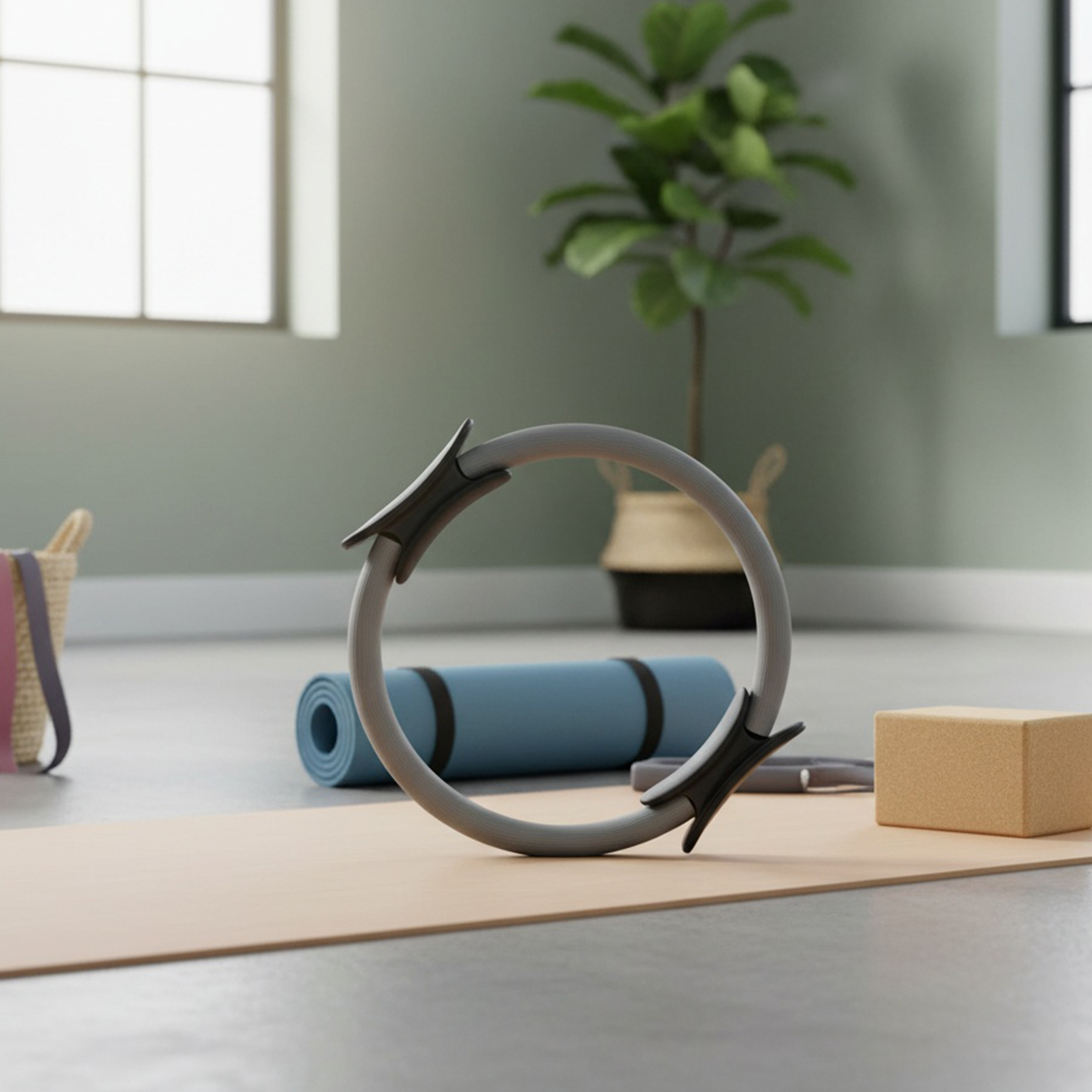 Pilates Yoga Resistance Ring - Pilates Ring Fitness Ring with Non