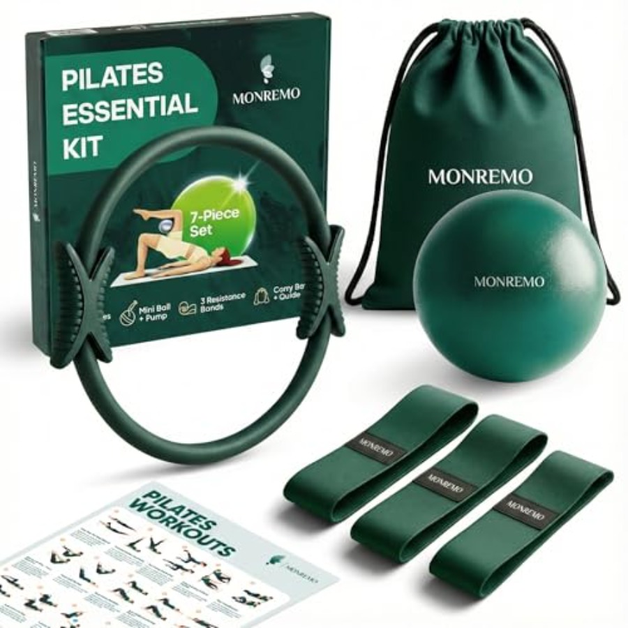 Pilates Toning Ball - Pilates Home Workout Kit 7pc Set