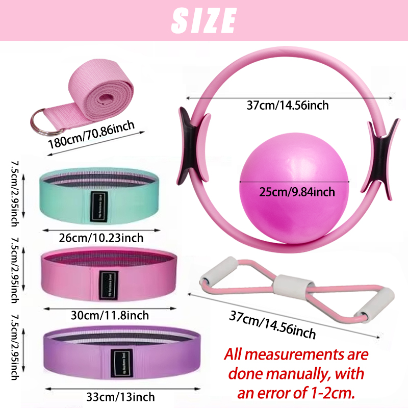 7Piece Pilates Basic Set Fitne - مراجعة Pilates Toning Ball وسعره