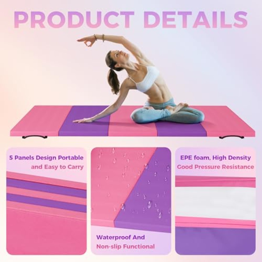 Folding Gymnastics Mat, Exerci - مراجعة Pilates With Yoga وسعره
