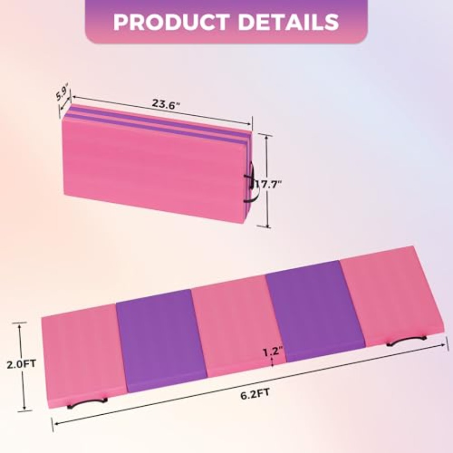 Folding Gymnastics Mat, Exerci - مراجعة Pilates With Yoga وسعره