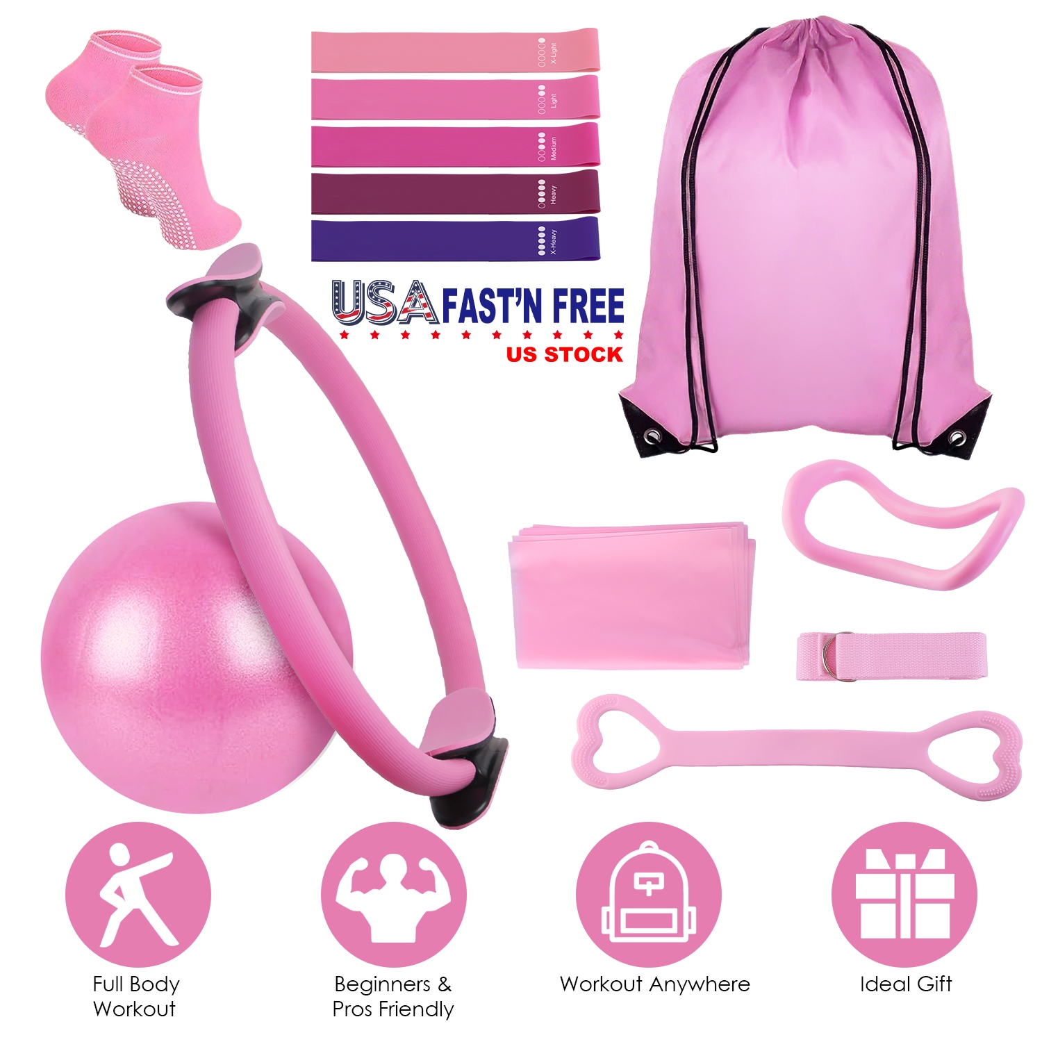 USA STOCK 14Pcs Pilates Ring E - مراجعة Pilates Toning Ball وسعره