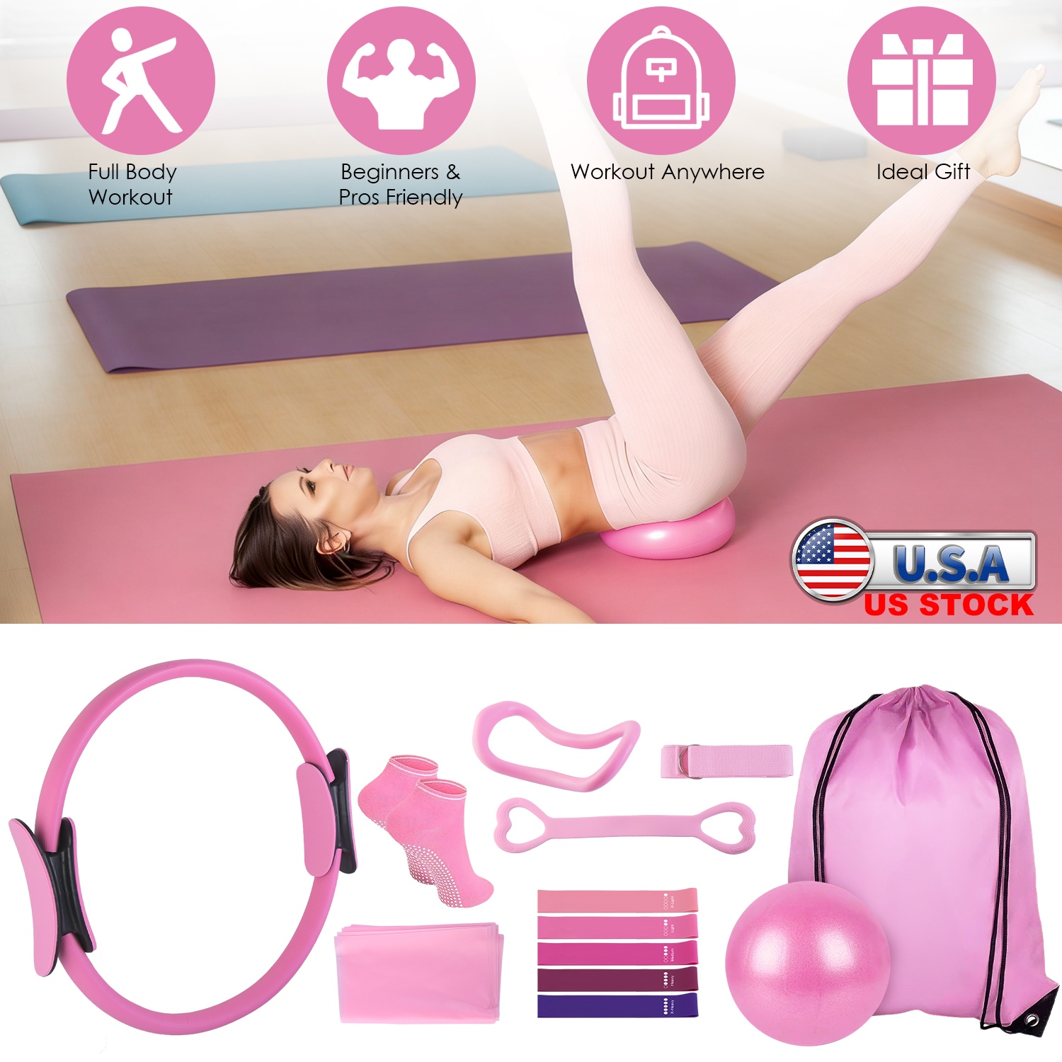 USA STOCK 14Pcs Pilates Ring E - مراجعة Pilates Toning Ball وسعره