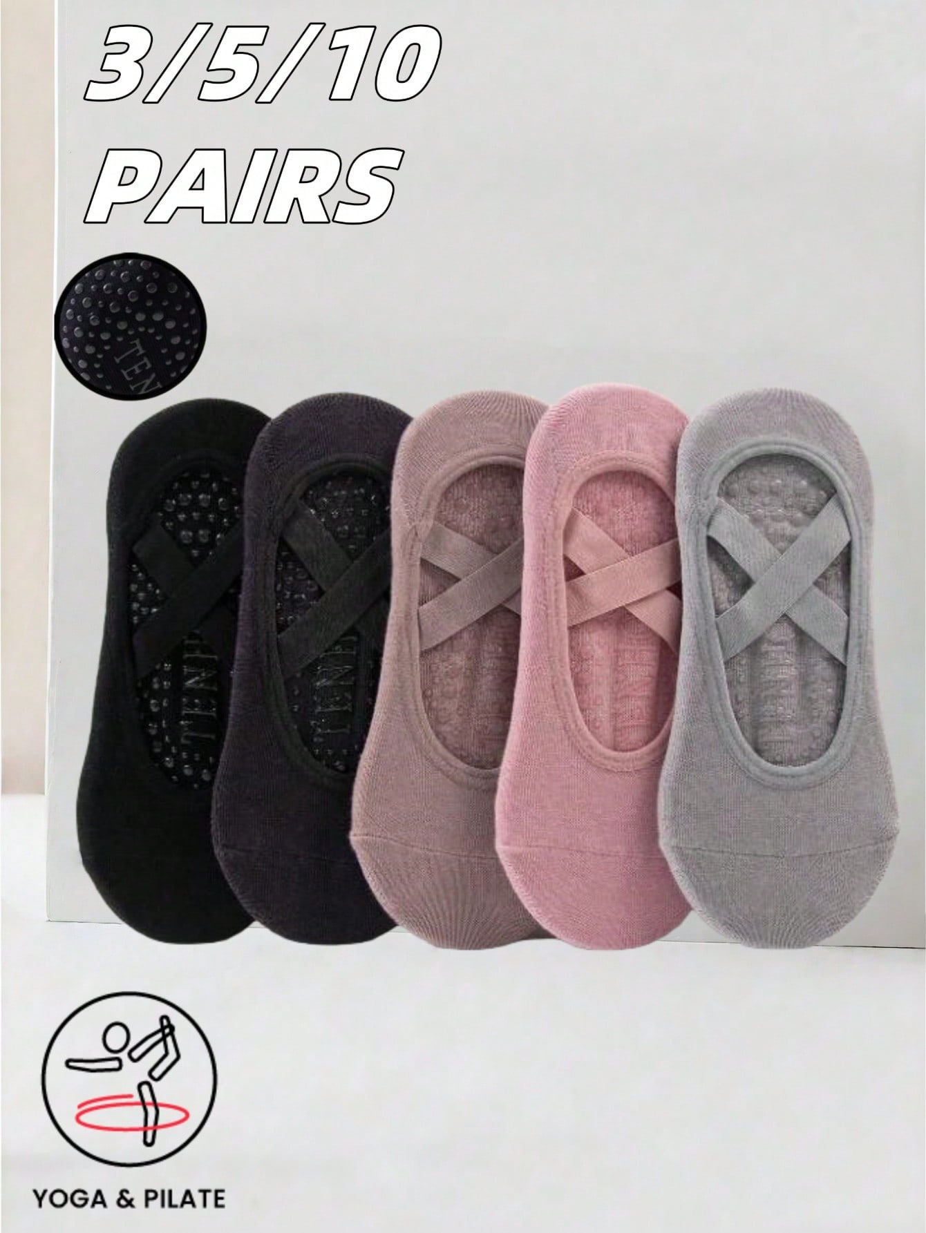 Anti-slip silicone sole yoga s - مراجعة Pilates With Yoga وسعره