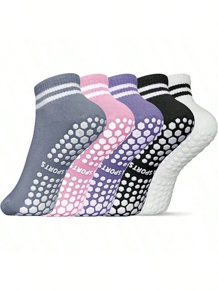 5 Pairs Women Double Stripe No - مراجعة Pilates With Yoga وسعره