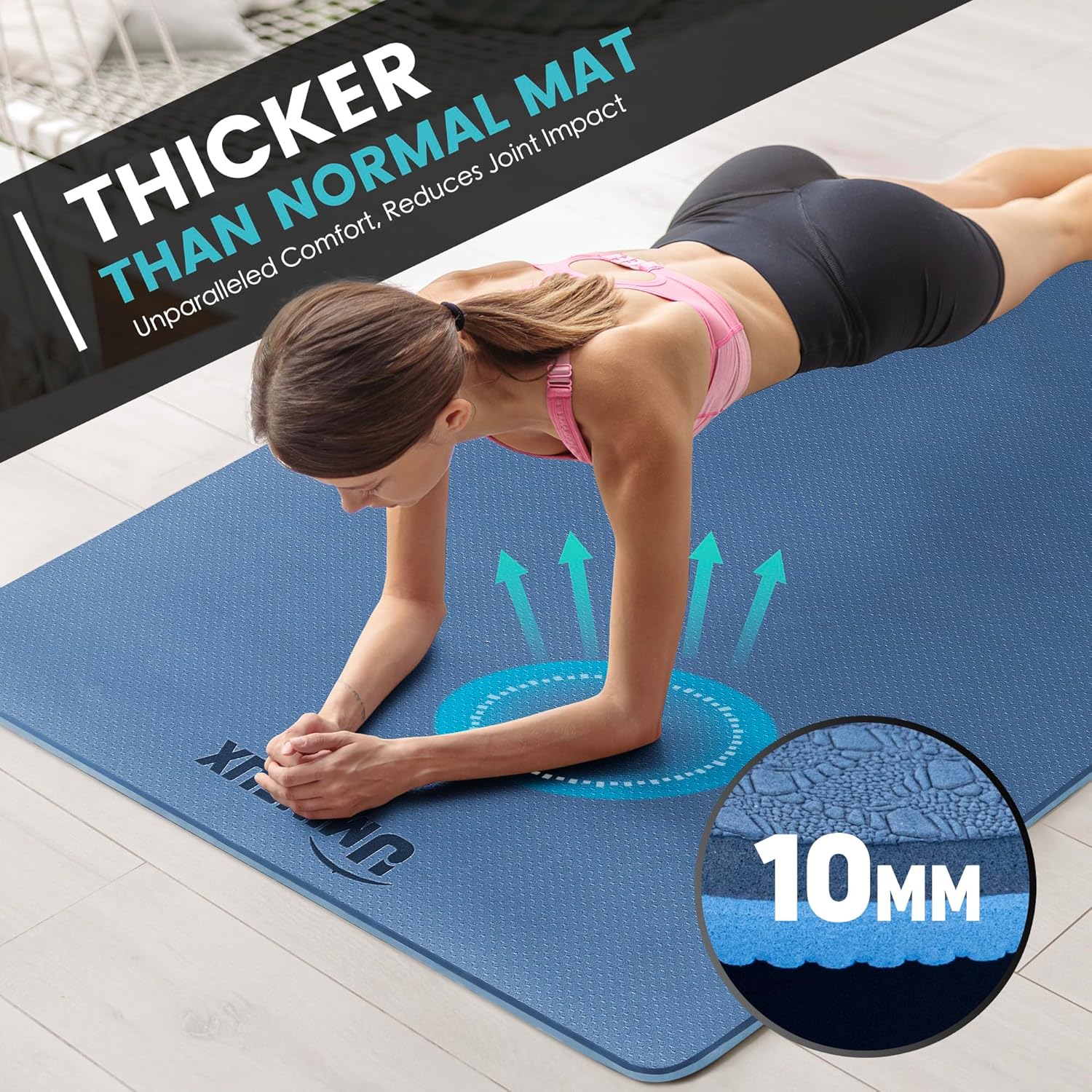 Large Yoga Mat 1/4 & 2/5 Inch  - مراجعة Pilates Yoga Mat وسعره