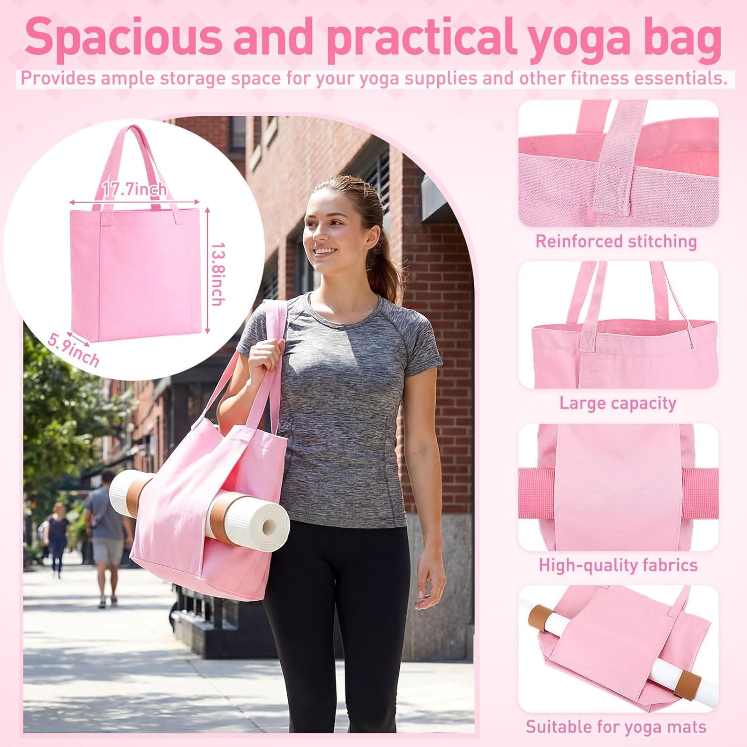 11 Pcs Pink Yoga Accessories S - مراجعة Pilates Yoga Mat Workout وسعره