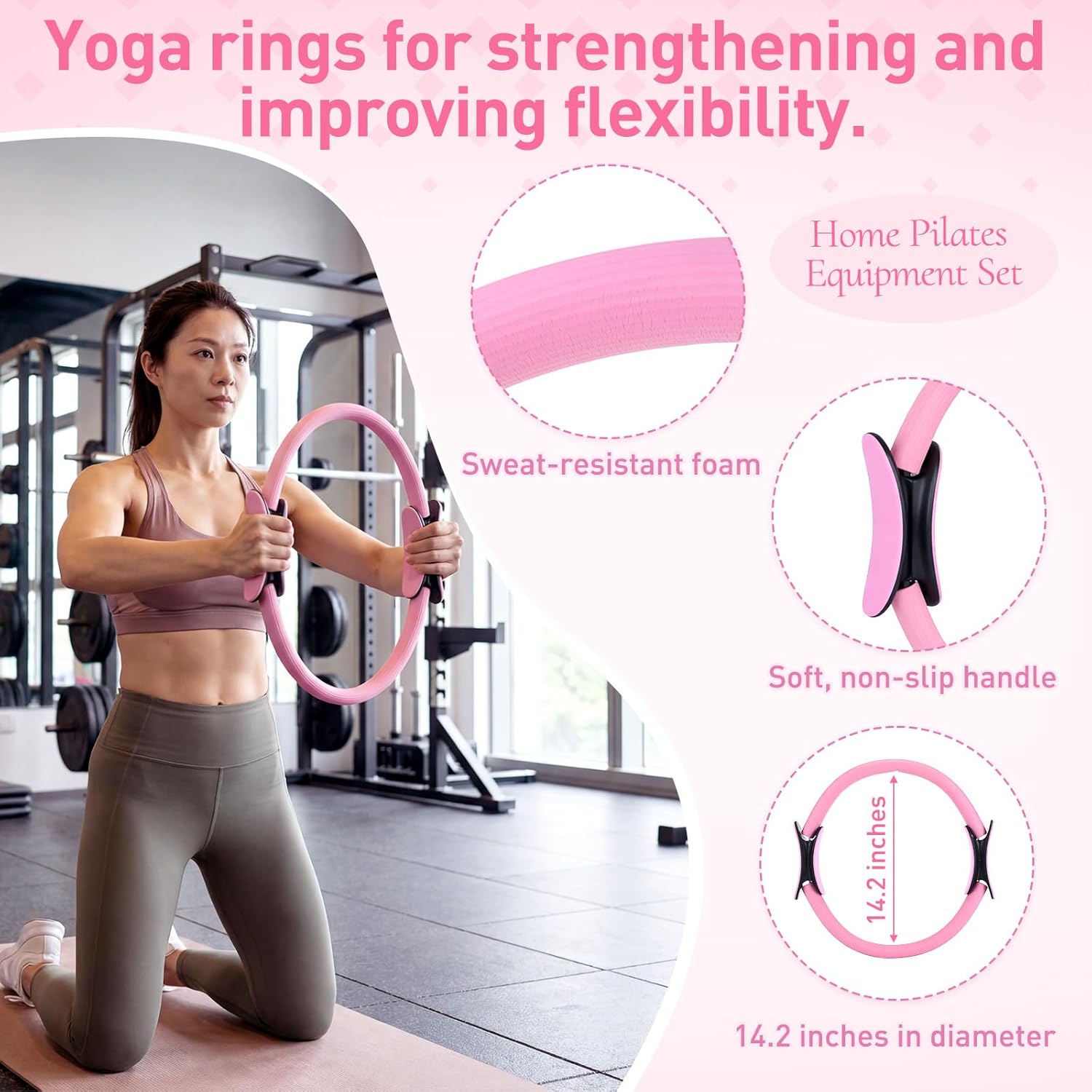 11 Pcs Pink Yoga Accessories S - مراجعة Pilates Yoga Mat Workout وسعره
