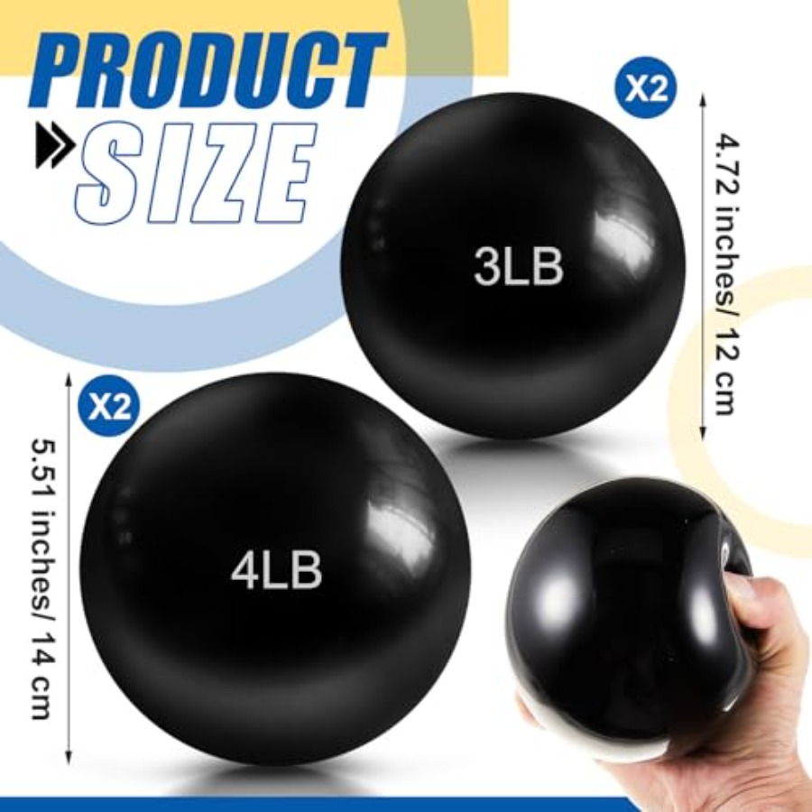 4 Pcs 2lb 3lb 3lb 4lb Weighted - مراجعة Pilates Toning Ball وسعره