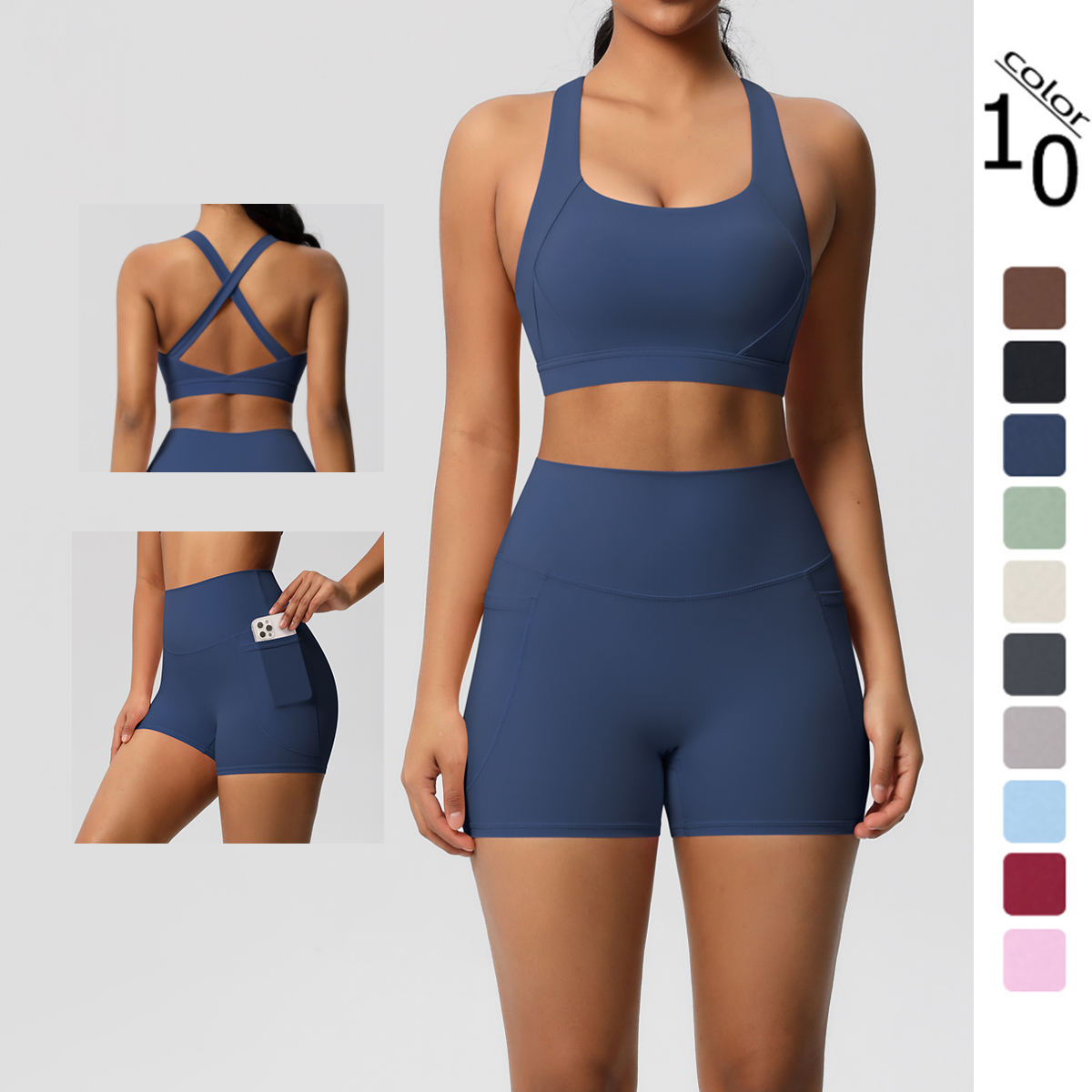 2PCS Sportswear With Pocketed  - مراجعة Pilates Yoga Wear وسعره