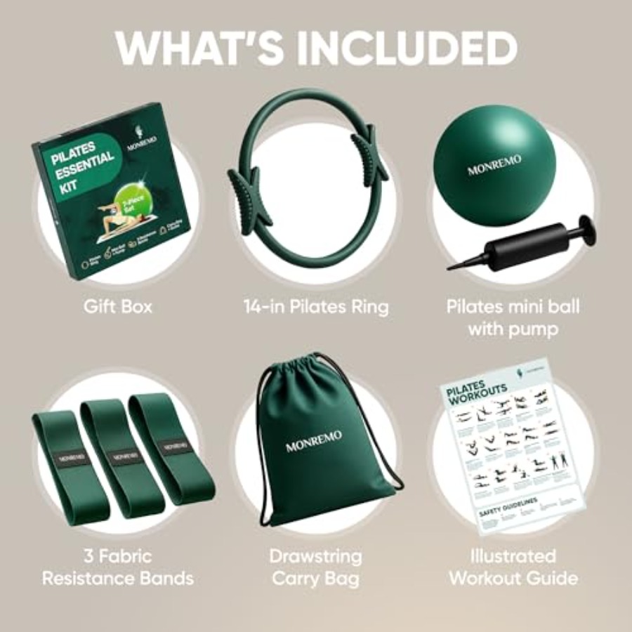 Pilates Home Workout Kit 7pc S - مراجعة Pilates Toning Ball وسعره