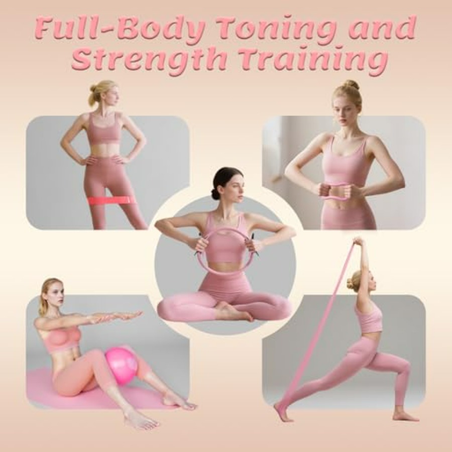 Pilates Equipment Kit for Wome - مراجعة Pilates Yoga Resistance Ring وسعره
