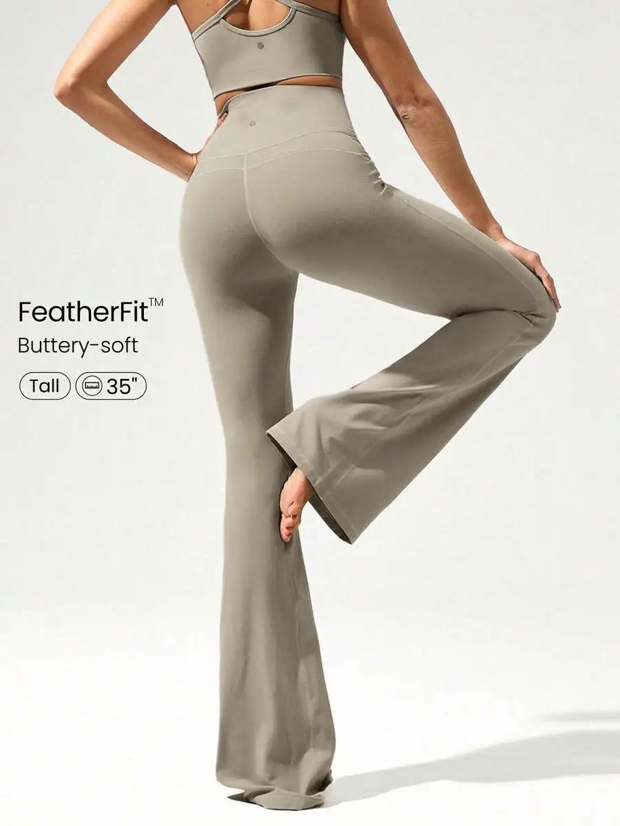 Ultra Long Flare Leggings For  - مراجعة Pilates Yoga Wear وسعره